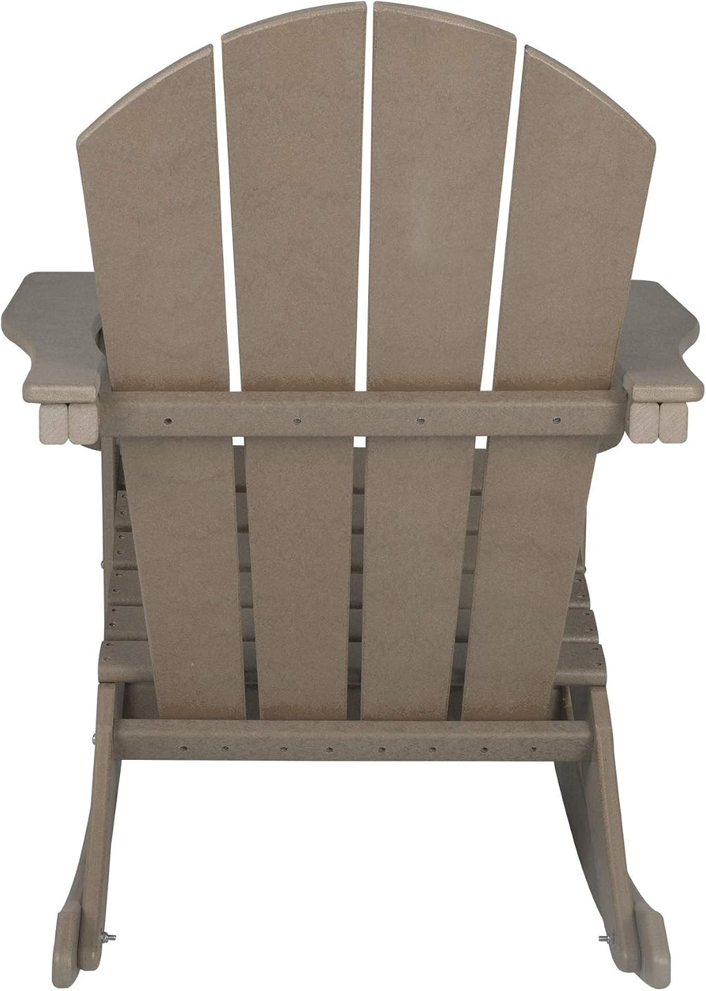 WO Home Furniture Patio Rocking Chair Set of 4 PCS Classic Outdoor HDPE UV Weather Resistant (Weathered Wood)