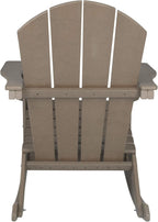 WO Home Furniture Patio Rocking Chair Set of 4 PCS Classic Outdoor HDPE UV Weather Resistant (Weathered Wood)