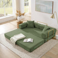 4-in-1 Folding Convertible Sofa Bed, 78 Inch Oversized Corduroy Upholstered Couch, Loveseat Sleeper with Pull Out Bed, Floor Sofa Modular Futon Couch for Living Room Bedroom Lounge, Green