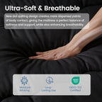 Twin Size Japanese Futon Mattress Foldable Topper Mattress for Floor Tatami Floor Mat Portable Roll-Up Bed for Guest Play mat Sleeping Pad Black B