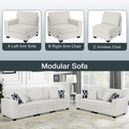 Legend Vansen Modular Sectional Sofa L Shaped Couch with Ottoman Modern Reversible Corner Sectional Couch for Living Room
