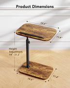 HUANUO TV Tray Table, Adjustable Height TV Tray with 360° Swivel & 90° Tilt Tabletop, TV Tables for Eating with Anti-Slip Bar, TV Tray for Bed, Sofa, Dining, Laptop, Living Room & Home Office