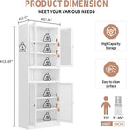 Havemies Modern White Metal Pantry Cabinet - 72" Freestanding Multifunctional Storage for Decluttering Kitchen, Pantry, Bathroom & Laundry Room