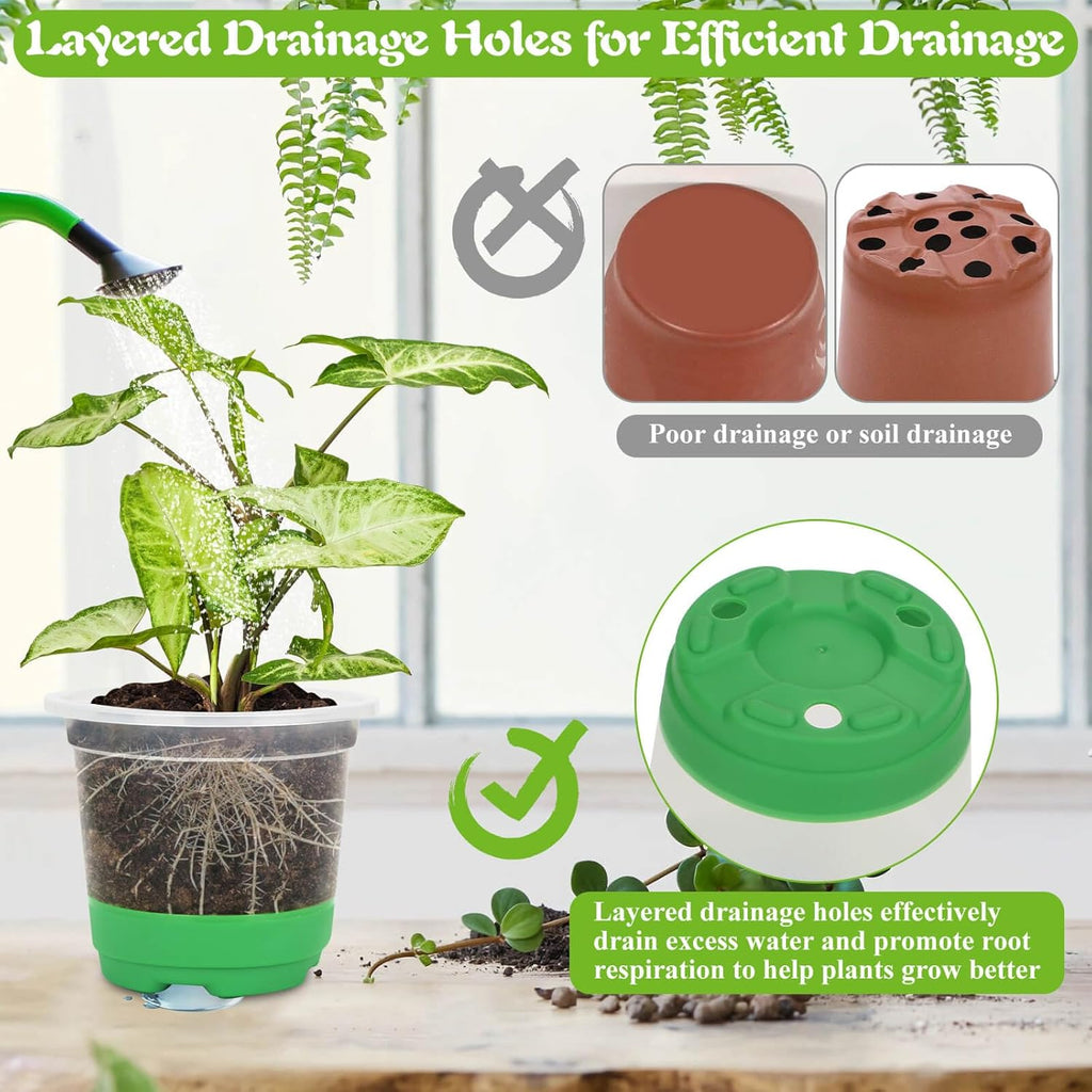 Caffox 55PCS Reusable Seed Starter Kit Includes 30 Packs 3.5" Clear Nursery Pots with Silicone Base, Repotting Mat, Gardening Gloves, Plant Labels and Seedling Tools for Easy Transplant