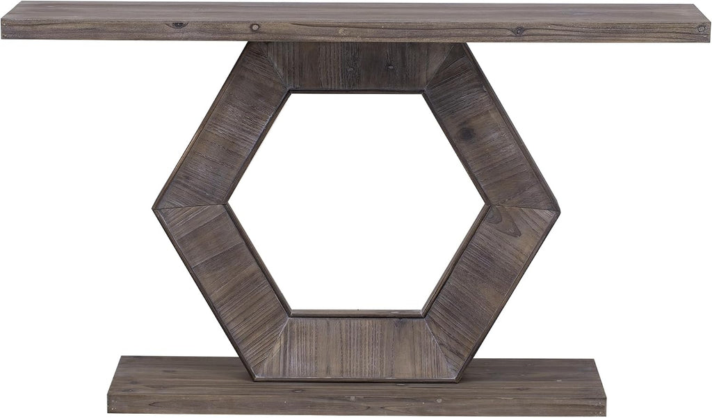 Modern Entryway Table with Innovative Hollow Hexagon Leg Structure and Premium Fir Veneer Finish for Sophistication,Suitable for Hallway, Entryway, Living Room