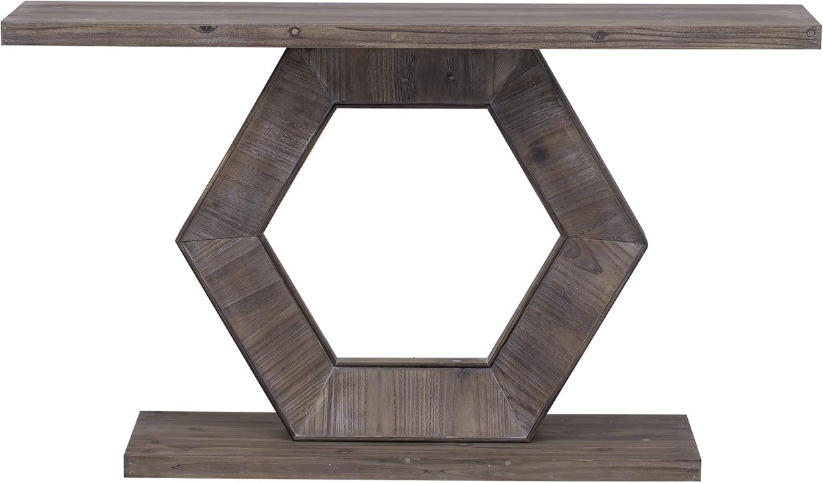 Modern Entryway Table with Innovative Hollow Hexagon Leg Structure and Premium Fir Veneer Finish for Sophistication,Suitable for Hallway, Entryway, Living Room