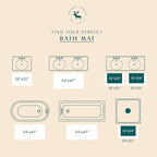 MONDAY MOOSE Bath Mat with Scalloped Wavy Ripple Design, Microfiber Absorbent Non Slip Tufted Rug for Floor, Shower or Kitchen (20x32 inch, Teal Peach)