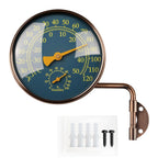 4 Inch Brass Outdoor Thermometer - Analog Temperature Gauge for Patio, Greenhouse and Garage