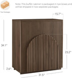 CHITA Sideboard Buffet Cabinet with Storage, Small Storage Cabinet with Doors and Shelves for Living Room Accent, Bar, Kitchen, Walnut