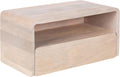 Kate and Laurel Kato Modern Mango Wood Floating Side Table with Drawer, 18 x 10 x 9, Whitewash, Contemporary Wooden Floating Nightstand for Bedroom Bedside Table or Living Room Wall Storage