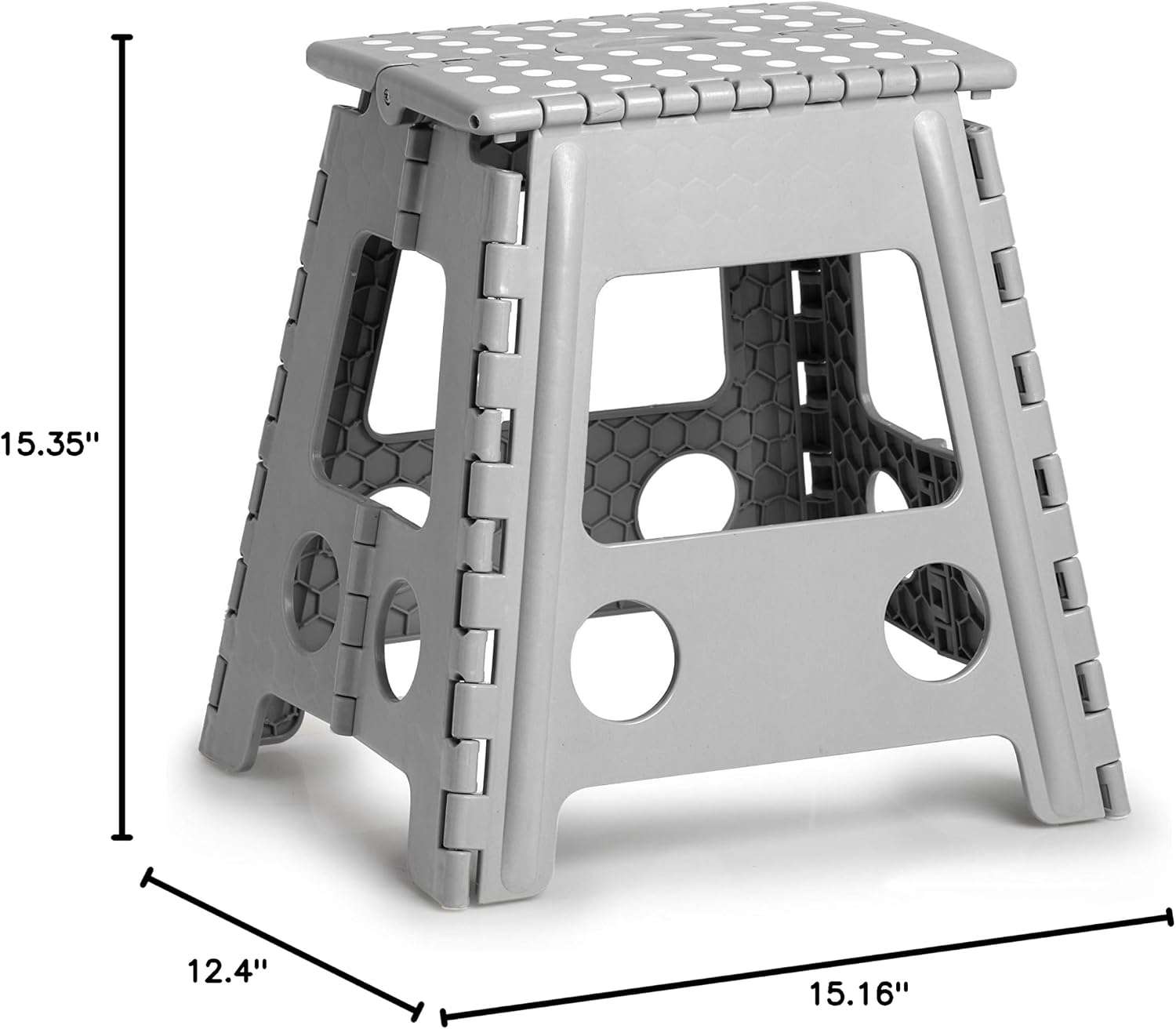 Zeller Present - Schöner Leben. Praktisch WOHNEN. Zeller 13036 Premium Klapphocker faltbar, Kunststoff, grau, TÜV geprüft, belastbar bis 150 kg, ca. 38,5 x 31,5 x 39 cm, Plastik, groß