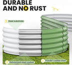 Pattiumo Galvanized Raised Garden Bed 8x2x1.5 FT, Oval Metal Raised Garden Bed Outdoor Planter Box with Open Bottom, Rust-Resistant Steel Garden Bed for Vegetables Herbs Flowers, Easy Assembly