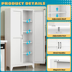 75" Pantry Cabinet,Kitchen Storage Cabinet with Adjustable Shelves | 1000 LBS Capacity Metal Pantry Cabinet with Magnetic & Anti-Tip,Storage Cabinet with Adjustable Feet for Kitchen,Dining Room