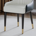 AF ARTISAN FURNITURE Black White Dining Chairs Set of 2 with High Backs Mid Century Modern Kitchen Dining Room Chairs PU Faux Leather Upholstered Large Padded Accent Chair with Legs