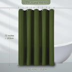 60 inch Waffle Shower Curtain - Heavy Duty Thick Fabric Green Shower Curtains for Bathroom, Weighted Hotel Spa Luxury Water Repellent Cloth Bath Curtain with 10 Hooks, 60Wx72H