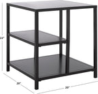 SAFAVIEH Couture Collection - Hodge Black Iron Accent Table, 3-Shelf Open Storage Side Table, Minimalist Modern Design (SFV9557A)