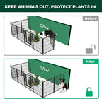FXW Garden Fence Outdoor for The Yard – 32in(H) x 18.2ft(L) Heavy Duty Metal Animal Barrier for Dog and Rabbit, Decorative Dog Fence with Fence-to-Wall Anchor (Pack of 4), 8 Panels, Black