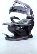Imperatorworks CLUVENS Manticore Model Zero Gravity Gaming Chair Cockpit Gaming Workstation Executive seat (Black) Support 3 Monitors 1 * 49"/57" Monitor can Extend to 5 Monitors
