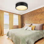 DAKASON LED Flush Mount Ceiling Light Fixture 12.5'' 25W 1500LM, 3000/4000/5000K CCT Selectable, Painted Woodgrain and Black Frame, Dimmable Modern LED Ceiling Light for Kitchen, Hallway, Living Room