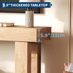Garvee Narrow Entryway Table, 63 in Long Wooden Couch Table Behind Sofa, Farmhouse Entryway Console, Perfect for Living Room, Hallway, Bedroom, Easy Assembly, Natural Wood