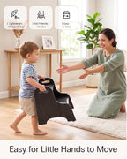 StrongTek Wooden 2 Step Stool, 350 lb Capacity, Non-Slip, Espresso | Wide Non-Slip Surface, Portable Handles, Stable Support for Sink, Potty Training, Kitchen, Bathroom and Bedside