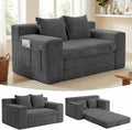 Couch, Loveseat Sleeper Sofa Bed – 3-in-1 Convertible Couch Bed with Side Pockets & Handle,Pull Out Corduroy Futon for Small Space,Living Room & Bedroom,2 Pillows Included,No Assembly