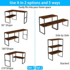 Golener Countertop Organizer Corner Shelf, 2-Tier Adjustable Stackable Corner Shelves for Kitchen, Spice Rack, Coffee Area, Over Sink, Bathroom, Dresser Table, Corner Counter Shelf Stand, Rustic Brown