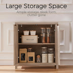 Walsham Sideboard Buffet Cabinet with Storage, 30.5'' Fluted Modern Credenza with Doors & Adjustable Shelves Mid Century Media Console for Living Room Hallway (Grey Oak, 1 Pack)