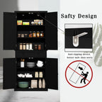 HLR 72" Kitchen Pantry Storage Cabinet, Freestanding Larder Cupboard with Doors and Adjustable Shelves, Pantry Cabinet for Dining Room, Living Room