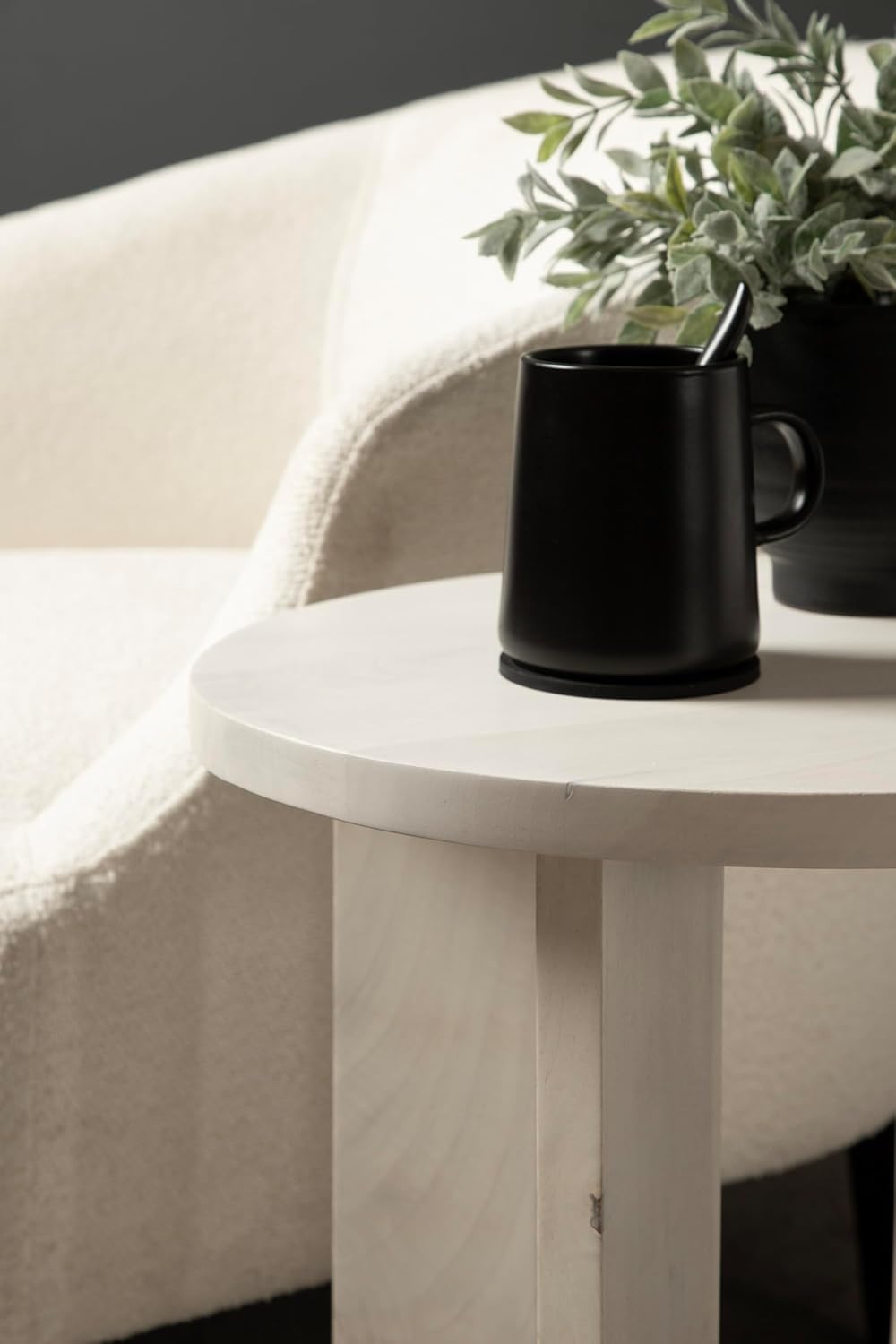 Kate and Laurel Sureda Modern Wooden Oval Side Table; 20 x 16 x 22; Bleached Wood; Transitional Wood End Table for Use as Bedroom Nightstand or Living Room Plant Stand Table