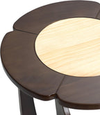 LuxenHome 18" Round Side Table, Mid-Century Modern Wood End Table with Criss-Cross Legs, Color Block Accent Bedside for Living Room, Bedroom Nightstand, Small Space Coffee Table