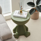 Circle Side Table, Round Modern End Table, Waterproof & Durable, Small Coffee Table for Living Room, Bedroom, Bedside, Versatile Accent Table - Green