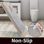 Yimobra Memory Foam Toilet Bath Mat U-Shaped, Soft and Comfortable, Super Water Absorption, Non-Slip, Thick, Machine Wash and Easier to Dry for Bathroom Commode Contour Rug, 24 X 24 Inches, Gray
