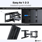 GEARit TV Wall Mount/Monitor (TVs 37 to 80 inch) Up to 132lbs - Full Motion Swivel, Tilt, Articulating Arm, Vesa 200 300 400 600