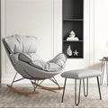 Rocking Chair with Footrest Modern Rocking Chair Comfy Recliner Chair Furniture Leisure Chair Lazy Home Single Sofa Adult Balcony Lounge Rocking Chair,Grey,Standard Style