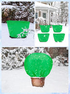 ANPHSIN 3 Pcs Plant Covers Freeze Protection - 19.6in x 39.3in Winter Shrub Plant Protection Bags, Frost Blankets Cloths with Drawstring for Outdoor Garden Rose Bush Plants, Green