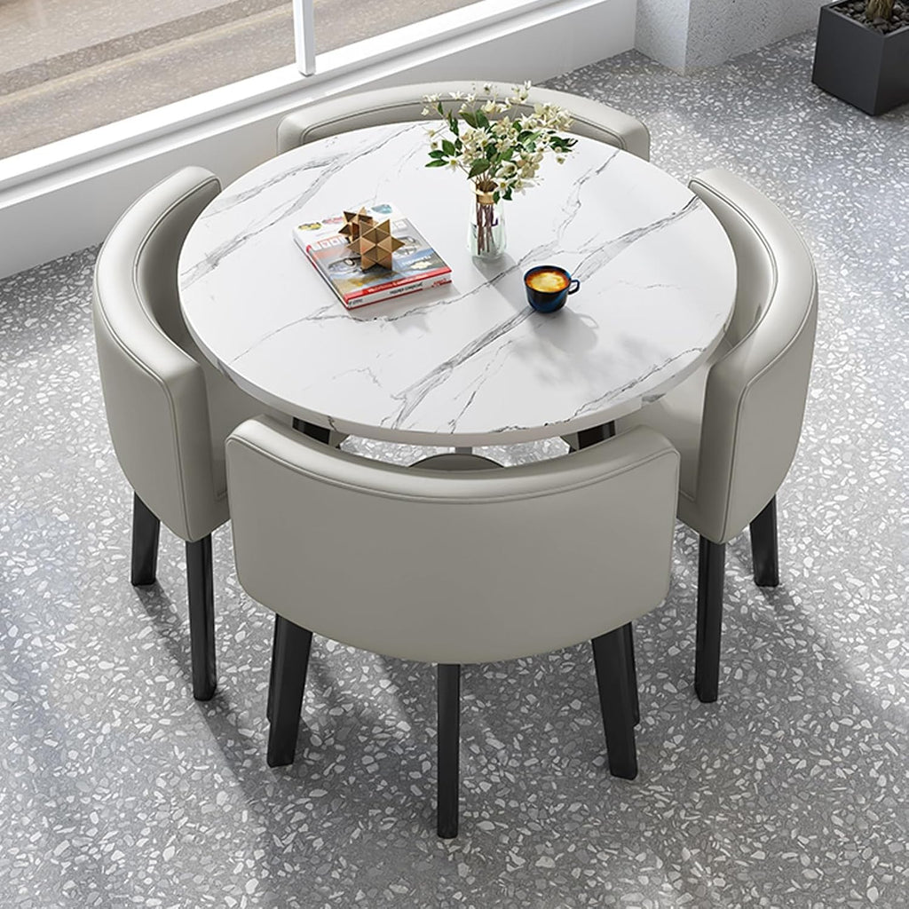 Office Reception Room Club Table and Chair Set, Home Living Room Kitchen Leisure Table, Tea Shop Coffee Shop Dessert Shop Negotiation Room Reception Room Restaurant Bar Terrace(Light Gray)
