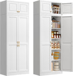 Polup 86" Tall Metal Kitchen Pantry Storage Cabinet with Doors and Shelves
