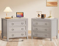 Huuger Paint Night Stand with Charger Station, 3 Drawer Nightstand Set of 2