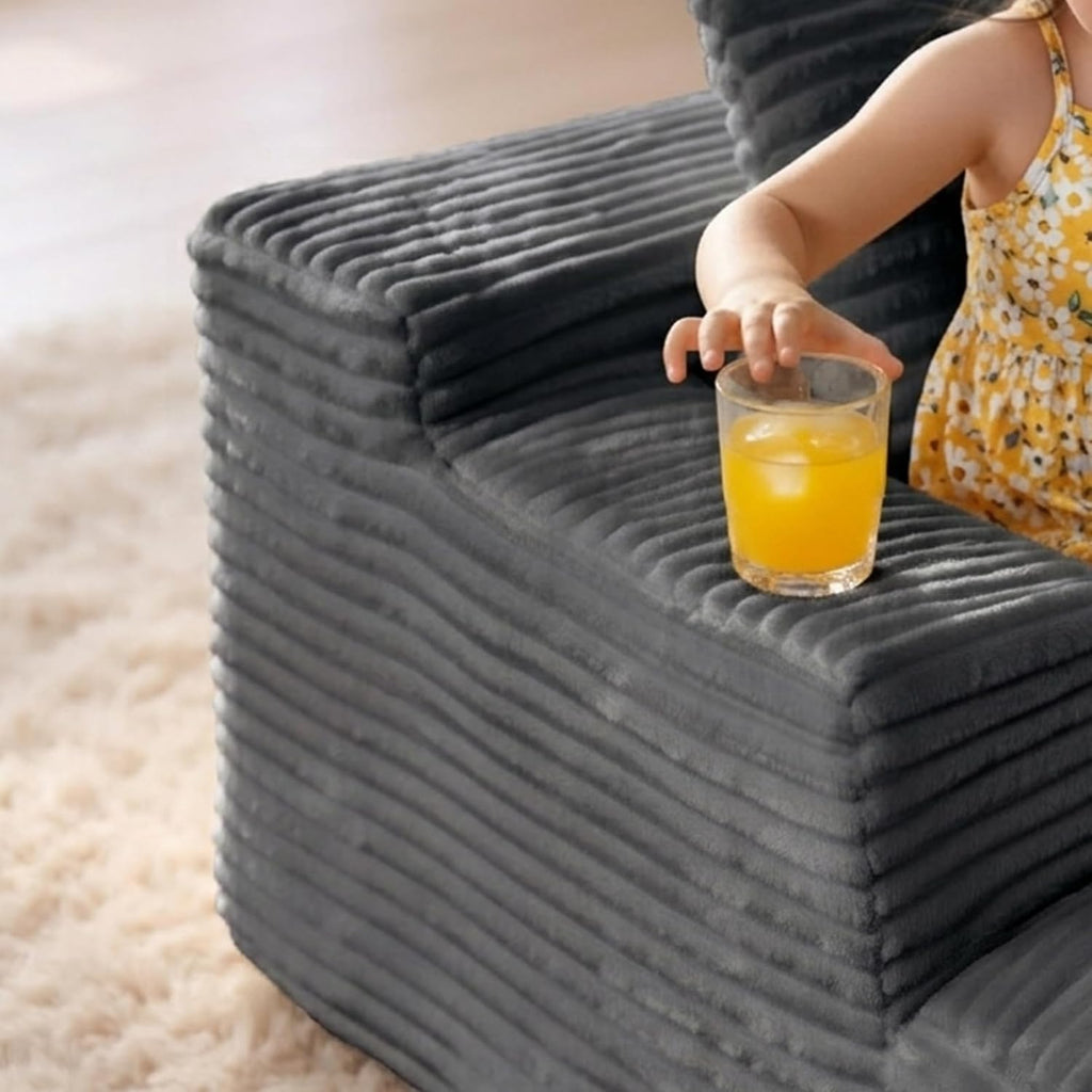 45" Cloud Chair, Corduroy Chaise Lounge Indoor | Single Sofa Bed, No Assembly, Ergonomic Support, Compact Size for Dorms, Apartments and Bedrooms,Reading Nooks & Study Spaces