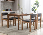 CIMOTA Black Dining Chairs Set of 4, Mid Century Modern Upholstered Dining Room Chairs with Wood Frame/Adjustable Back for Kitchen, Charcoal Black/Linen Fabric