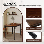Kmax Small Dining Table for 2-4, Solid Wood Dining Table for Small Spaces 2 Person Rectangle Kitchen Table Space Saving Dinner Table for Apartment - Walnut Top, Black Legs