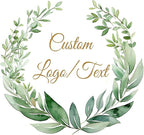 Custom Stickers for Weddings, Birthdays & Businesses - Personalized Labels with Your Logo - Waterproof, Fade and Heat Resistant - Pack of 100-1000 (Wreath D, 3.5 Inch)