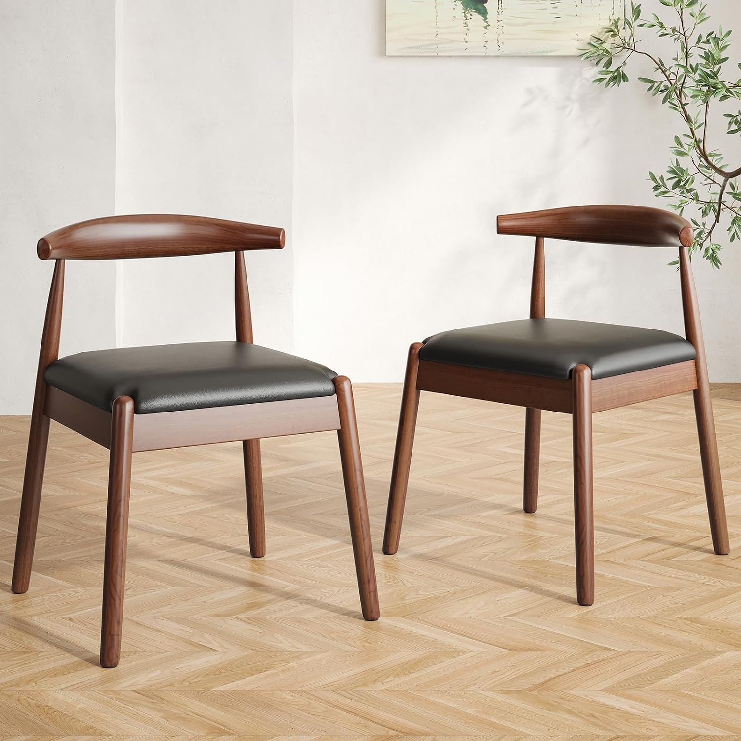 Soohow Dining Chairs Set of 2, Mid Century Modern Kitchen & Dining Room Chairs for Dining Room,Dining Chairs with Solid Wood Legs