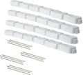 Beuta Landscape Edging | Garden Edging Border | No Dig Faux Stone Bricks & Spikes for Lawn Edging, Flower beds, Pathways & Yards – 4 Packs | Each Pack Has 6 Bricks 48" Lx 4" W x 2.25" H|Limewash