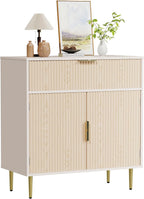 Housoul Sideboard Buffet Cabinet with 2 Doors & Drawer, Coffee Bar with Adjustable Shelves, Liquor Cabinet with Storage, Accent Cabinet Console Table for Living Dining Room, Oak
