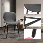 Modern Dining Chair Set of 4, Comfortable Dining Room Chairs with Thick Cushions, Faux Leather Upholstered Kitchen Armless Side Chairs, Wooden Leg for Home, Kitchen, Grey
