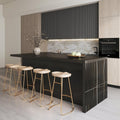 homary Kitchen Island with Storage & Wine Rack, 72" Modern Black Kitchen Cabinet with Wood Top, Large Fixed Island with 3 Drawers & 6 Adjustable Shelves, Without Bar Stools