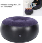 01 02 015 Inflatable Flocking Stool, Inflatable Chair Footrest Blue Indoor Outdoor Portable for Travel for Home, default