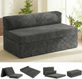 5-in-1 Convertible Sofa Bed, Loveseat, Tri-fold Futon Sofa Bed with Removable Cushions & Washable Cover, Pull Out Couch with Handle, for Small Spaces, Queen Size, Grey